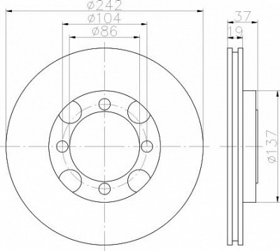 HELLA PAGID 8dd355110921 -  Тормозной диск